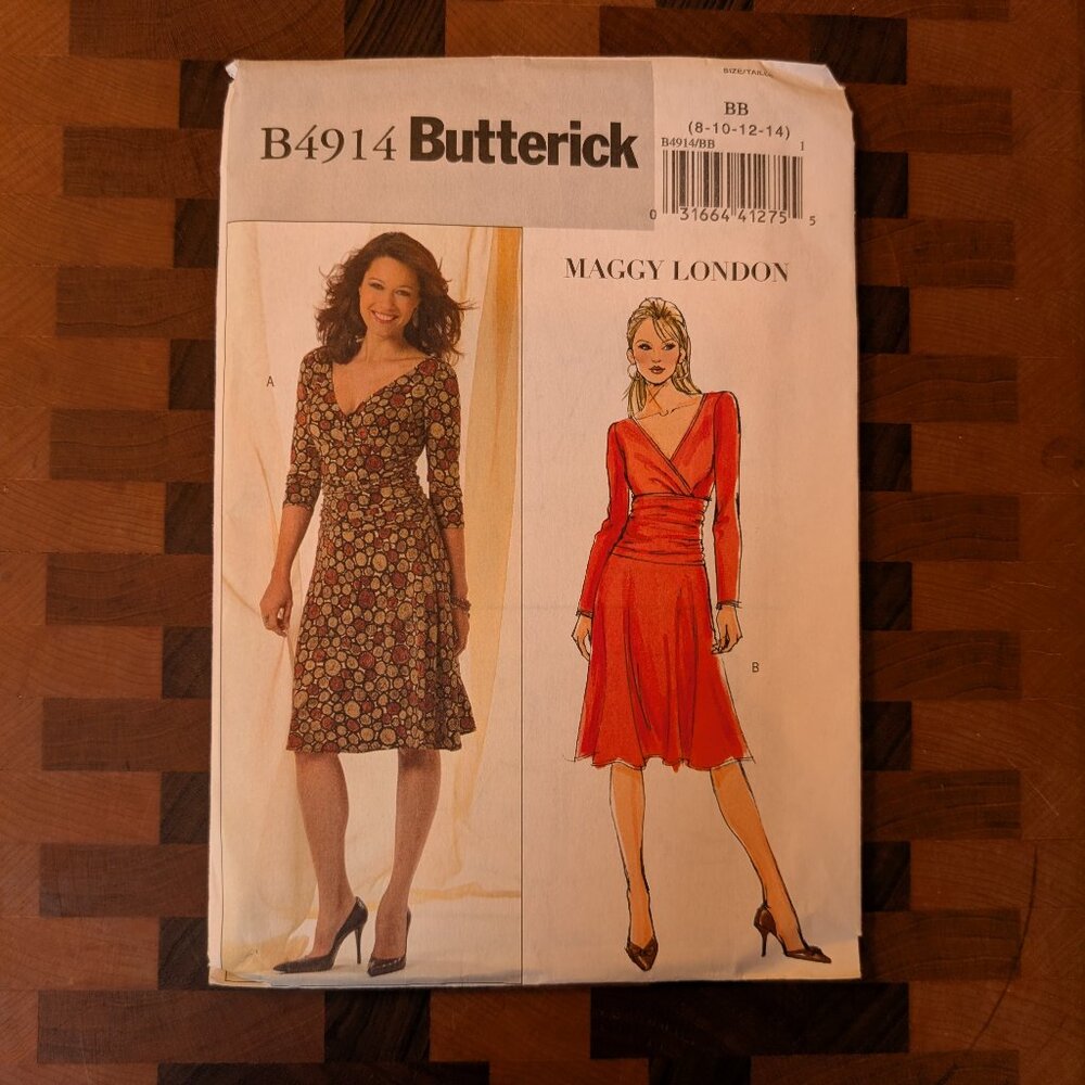 Butterick 4914 - Uncut - Maggy London - Sizes 8-14 - Cummerbund Dress